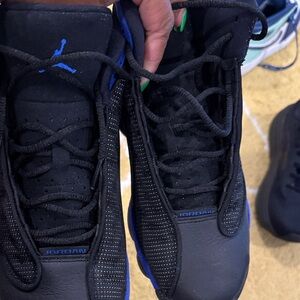 Jordan Kids Black and Blue Sneakers
